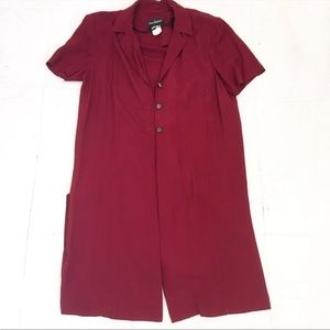 Vintage John Roberts Maroon Red Dress Jacket Two piece Set 16W